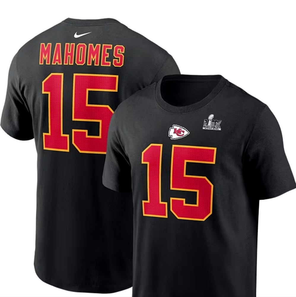 Patrick Mahomes KC Chiefs #15 Short Sleeve Tee Crew Neck Men's XL 100% Cotton